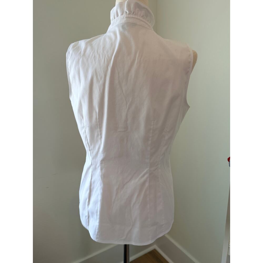 Brooks Brothers Fitted Iron-Free Supima Sleeveless Ruffle Blouse Size 6 - Picture 4 of 7